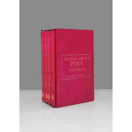 کتاب متریا مدیکا پیورا (MATERIA MEDICA PURA VOLUME 1-4)،(انگلیسی)،(تک زبانه،4جلدی،باقاب)